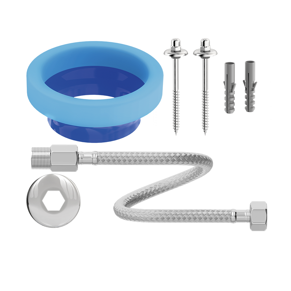 Kit para Instalação de Bacia Sanitária com Caixa Acoplada - Engate de Aço Inoxidável