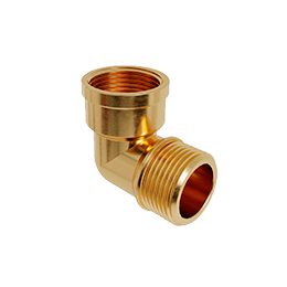 Joelho 90º de Latão Decapado - Rosca Macho x Fêmea 3/4